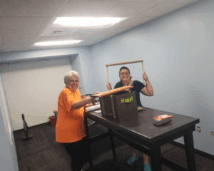 friends working on study room